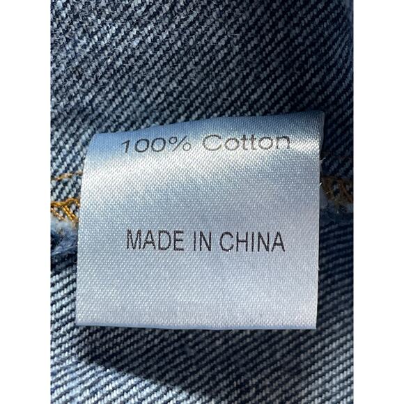 NEW Billy J Raz Blue Denim Collared Short Sleeve Button Down Mini Shirt Dress 14 - Picture 5 of 5